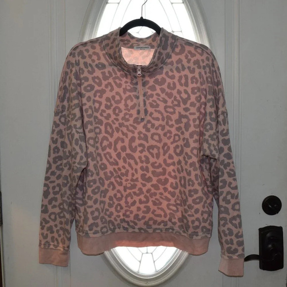 GRAYSON THREADS Women's Leopard Collard Sweatshirt Half Zip Size XXL - Picture 1 of 4